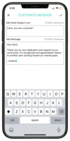 Screenshot of Customize message and send directly from the app