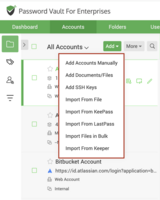 Screenshot of an account addition