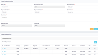 Screenshot of Travel Request Detail