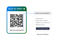 Screenshot of custom branding in verification URLs and QR Codes.