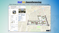 Screenshot of Geo-referencing, which is where to add custom base maps to display campuses, layouts, or property overviews.