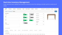 Screenshot of real-time stock visibility that provides inventory control by setting up reorder points to avoid out-of-stocks.