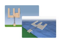 Screenshot of The 2D design feature along the 3D modeling view of the Dock Designer software
