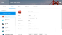Screenshot of Project settings