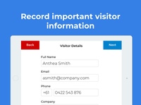 Screenshot of the wizard to build custom workflows and forms to collect important information. No more paper sign in.