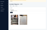Screenshot of incident reporting on WebOS