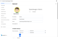 Screenshot of the student and staff CRM