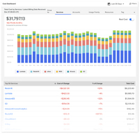 Screenshot of Uses event-driven platform and machine learning to automatically organize costs (without perfect tags), detect, anomalies, and more.