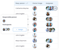 Screenshot of role assignment, for participants who are collaborating on a document.