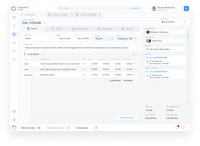Screenshot of Job Management
Supports job scheduling from any device and keeps users informed about the jobs, statuses, deadlines, and assigned techs. Also allows users to:
- Create and change orders
- Convert estimates into jobs
- Set priority and emergency status
- Attach photos and technical documentation