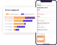 Screenshot of Zuko can track all the error messages that are triggered on forms.
